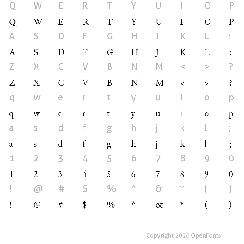 Character Map of Junicode Regular
