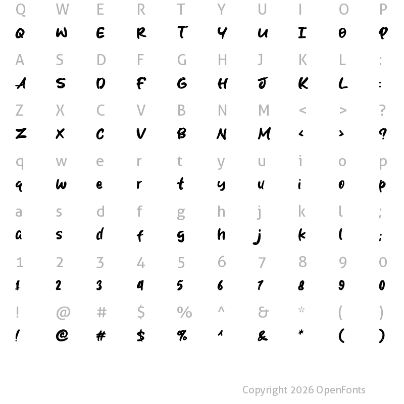 Character Map of Juniory Regular