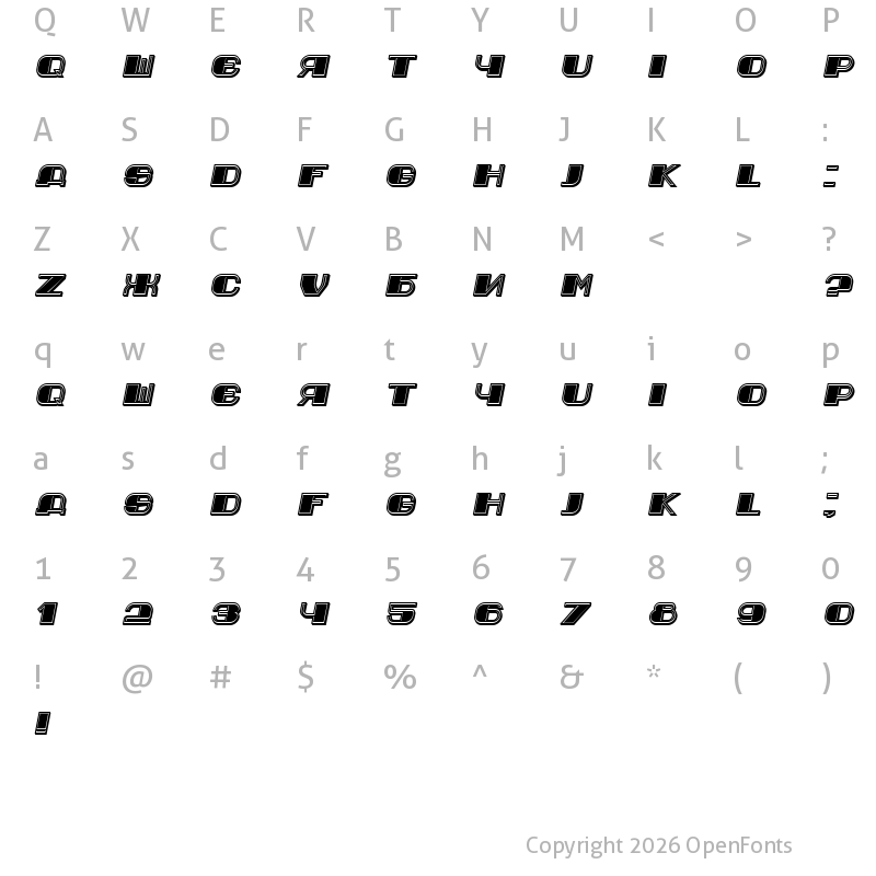 Character Map of Jurij Italic