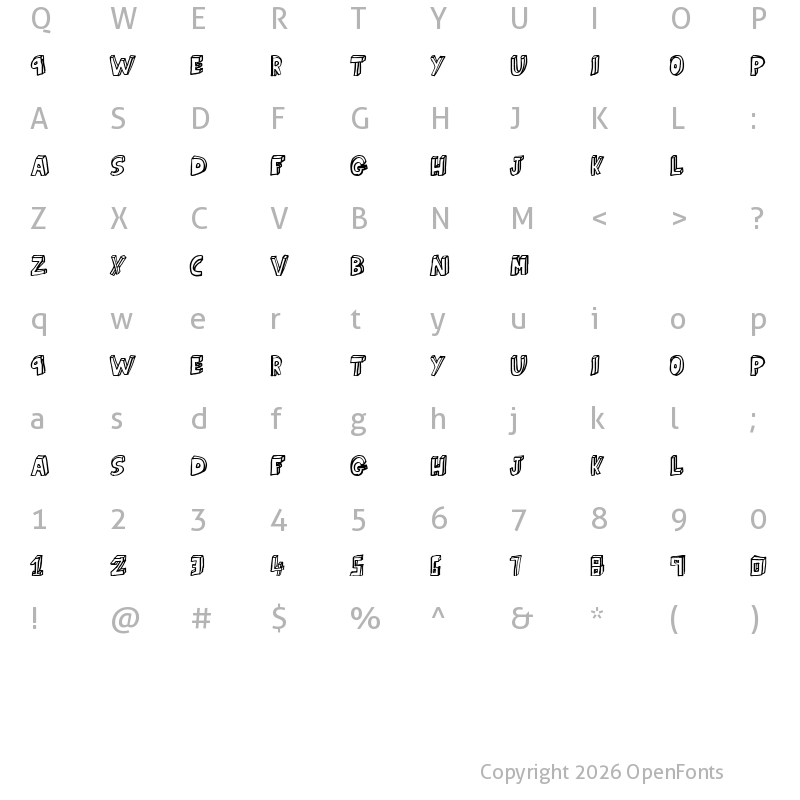 Character Map of just a kid Regular