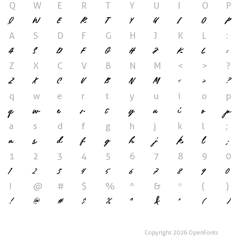 Character Map of Just Enough Regular