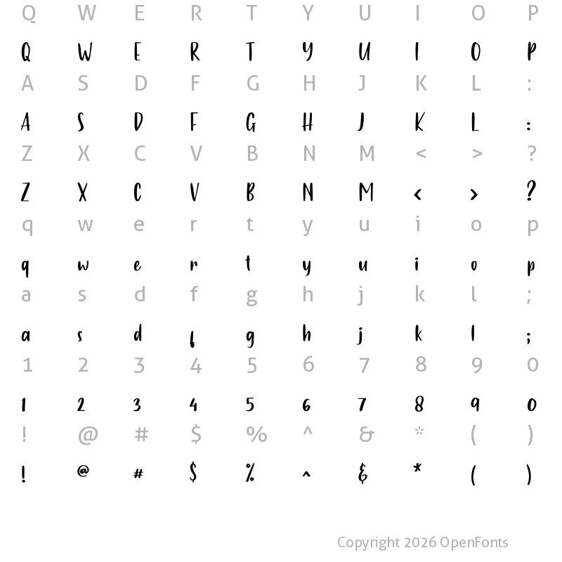 Character Map of Just One Regular