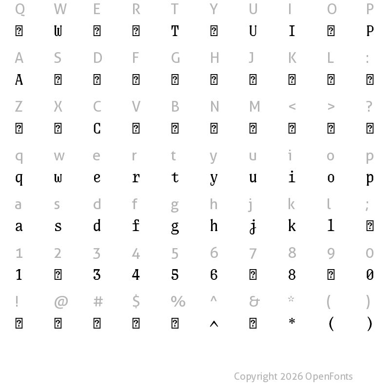 Character Map of Justice-Regular ?