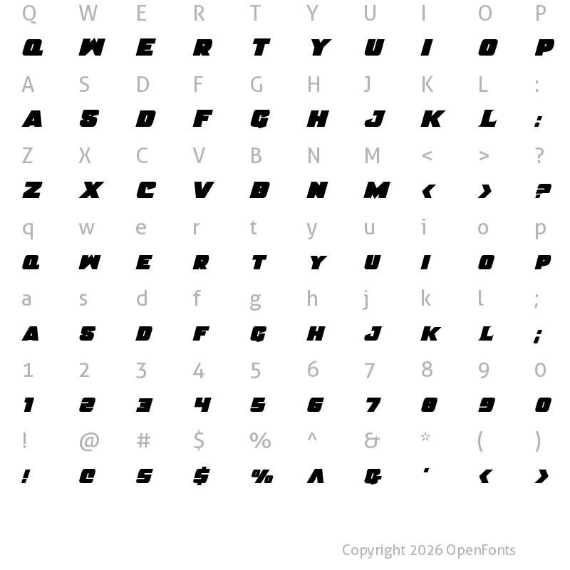 Character Map of Justice Solid Regular