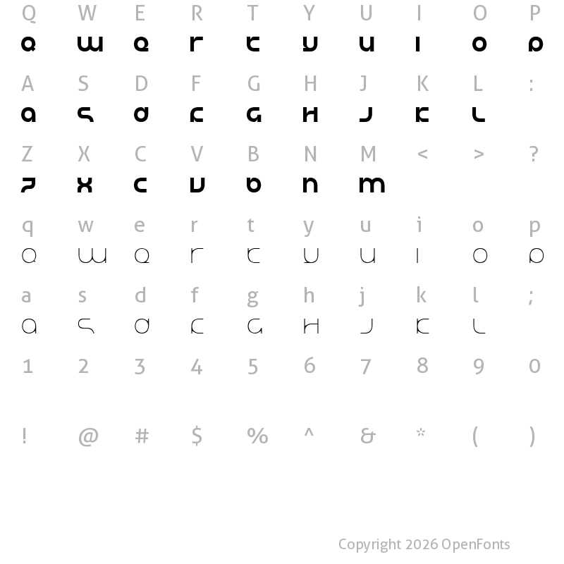 Character Map of JUSTIFYlazy by Norwegian Ink JUSTIFYlazy