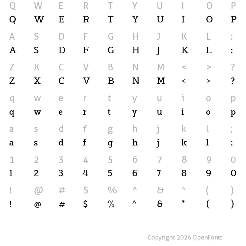 Character Map of Jutlandia Pro Bold