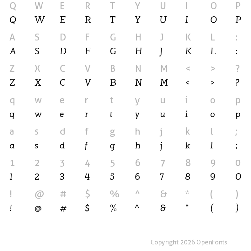 Character Map of Jutlandia Pro Italic