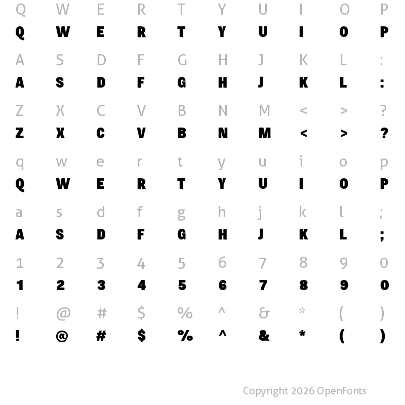 Character Map of Juzif Black - All Caps Demo - Personal Use Only