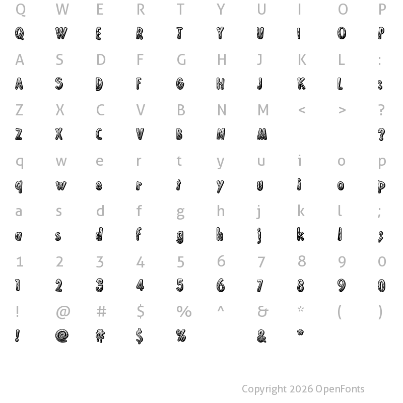 Character Map of Ka-Boing! Regular