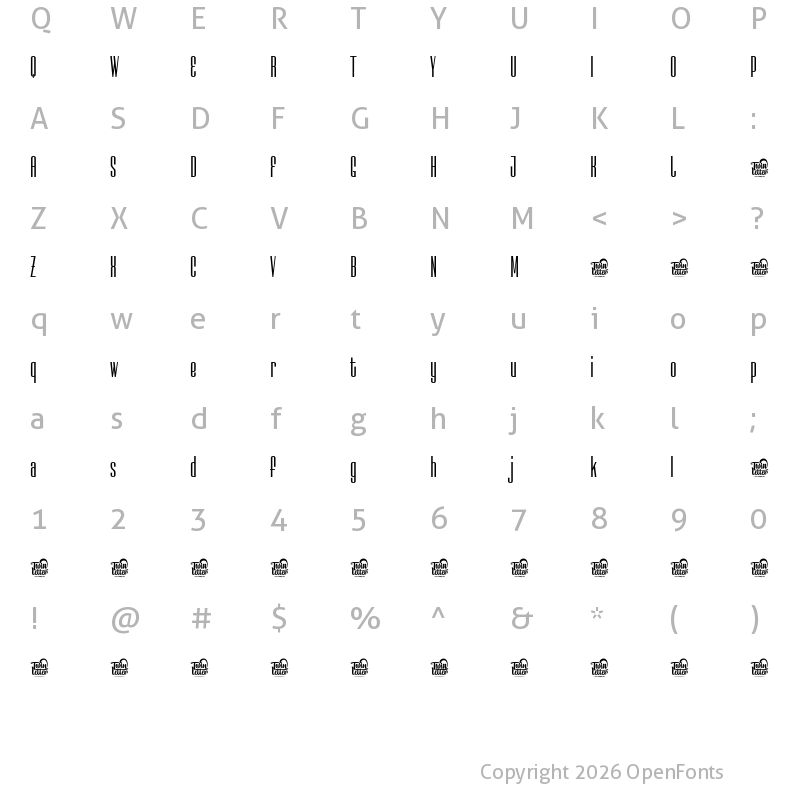 Character Map of KABOORE Sans