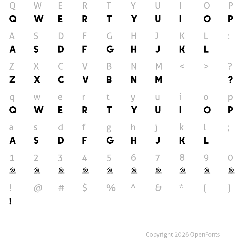 Character Map of Kafeine Personal Use Regular