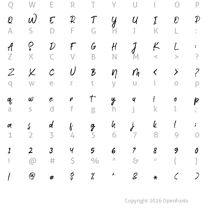 Character Map of Kailash Regular