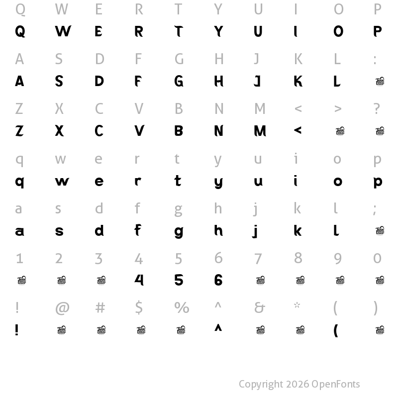 Character Map of Kajju Black