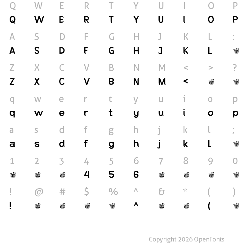 Character Map of Kajju Bold
