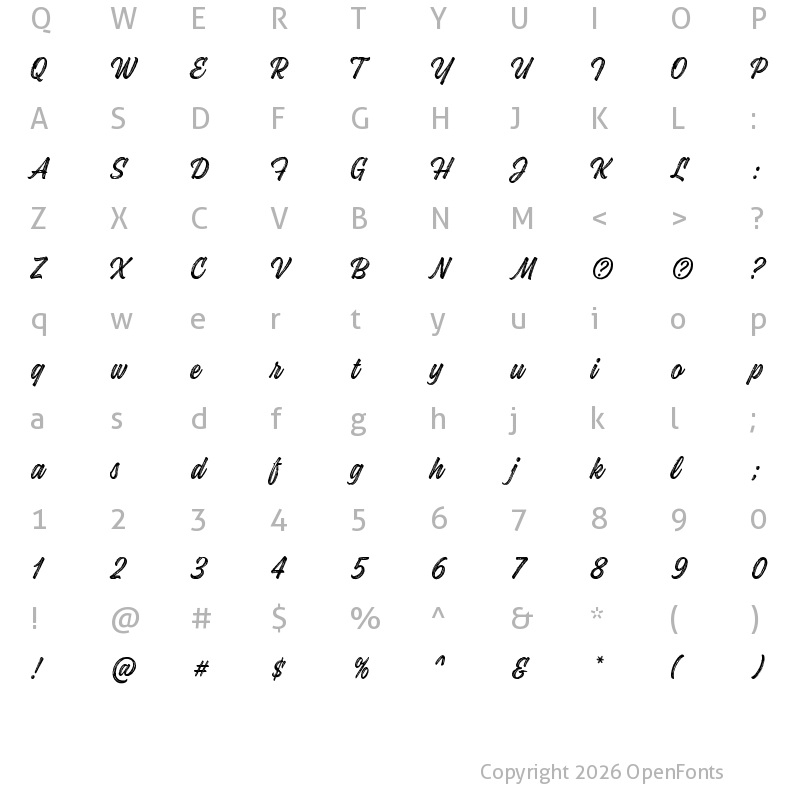 Character Map of Kaleidos Textured