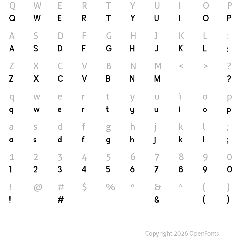 Character Map of Kalistra Regular