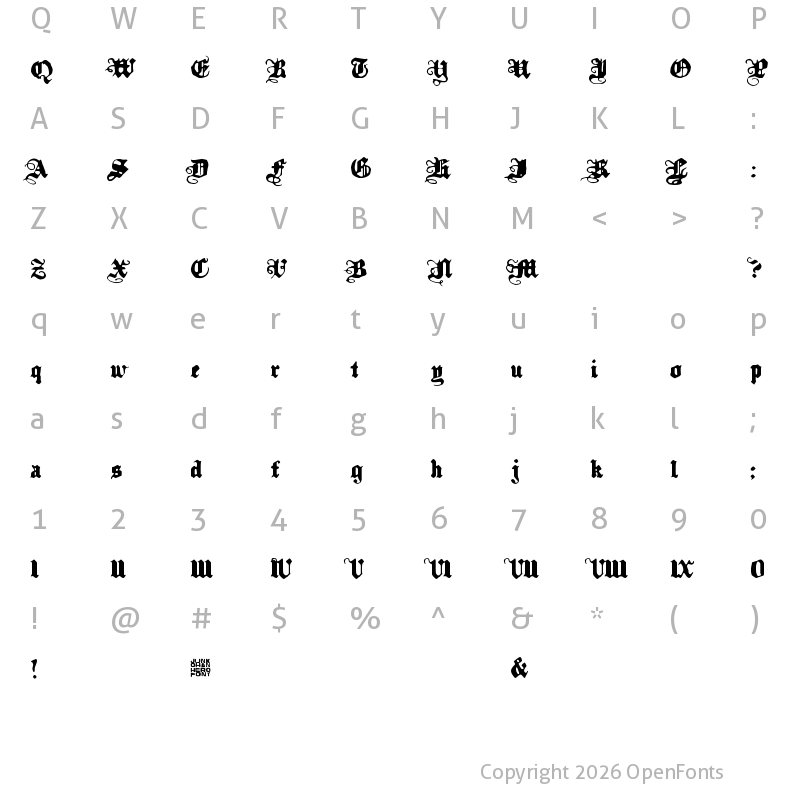 Character Map of Kalmari Regular