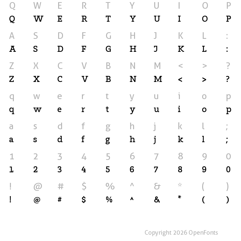 Character Map of Kaluny Pro Medium Slab