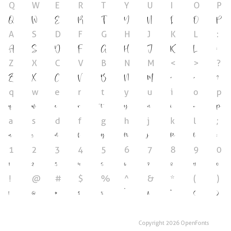 Character Map of Kamikase Regular