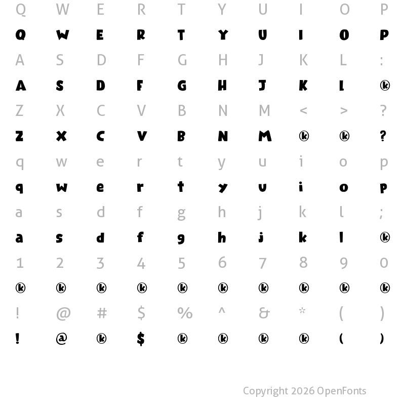 Character Map of Kandij DEMO Regular