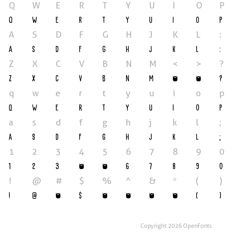 Character Map of Kapsalon Print DEMO Regular