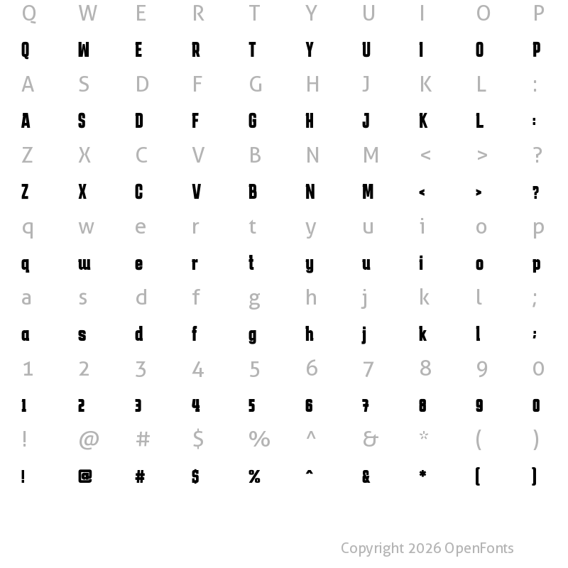 Character Map of karantina Bold