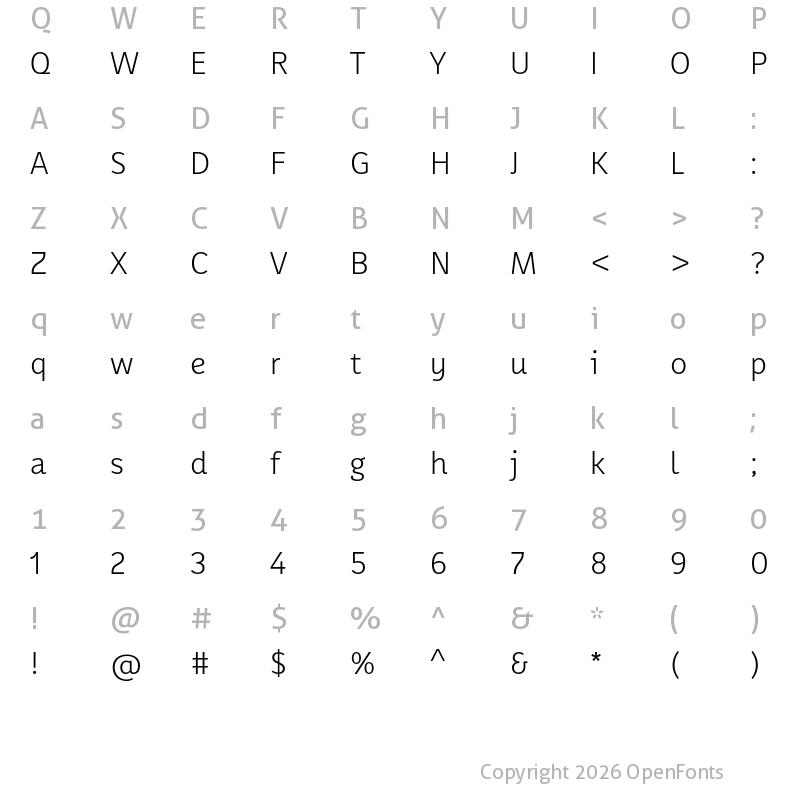 Character Map of Karbid Pro Light
