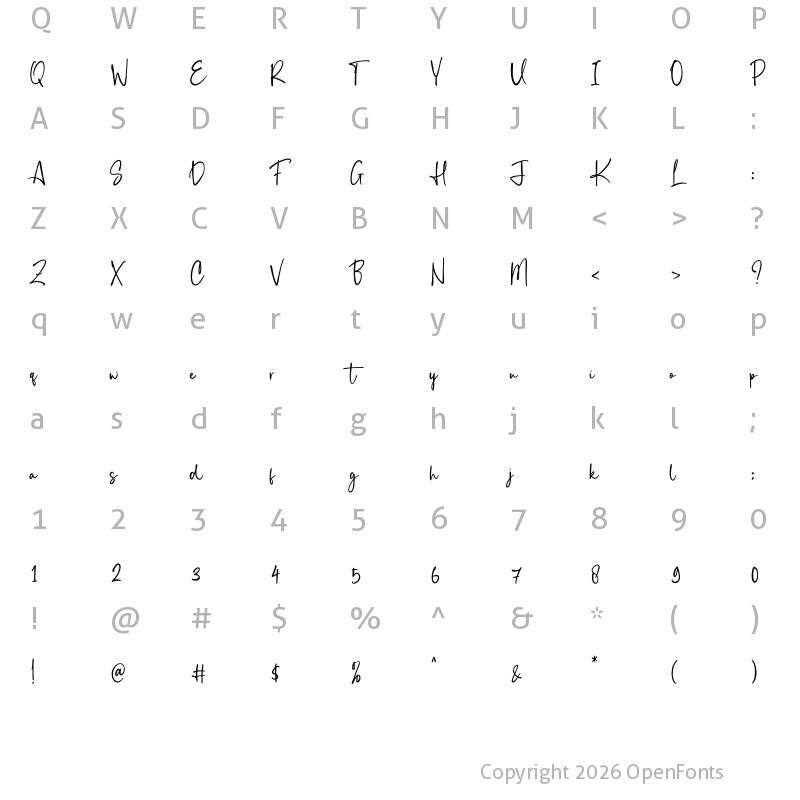 Character Map of Karistand Regular