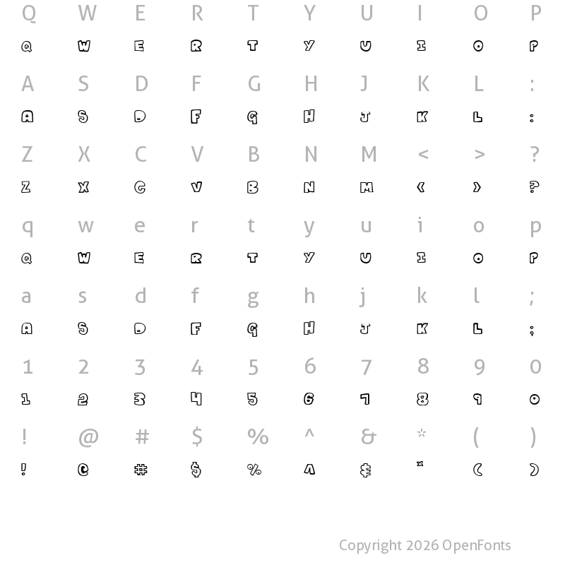 Character Map of Kartoons Regular