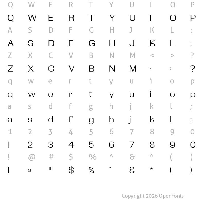 Character Map of KasseFLF Regular