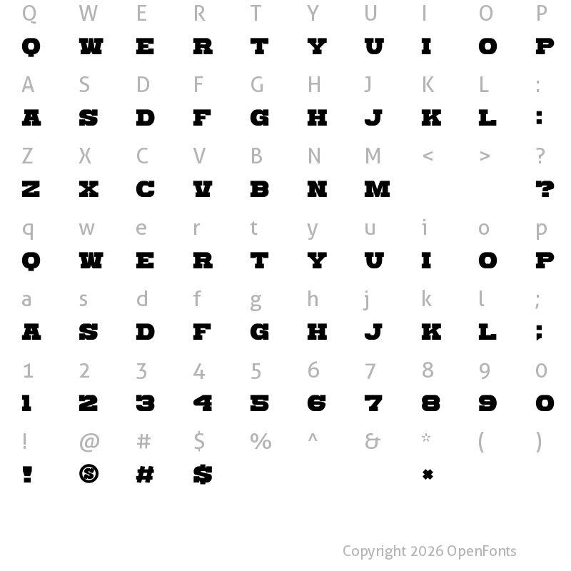 Character Map of Katamari Serif Regular