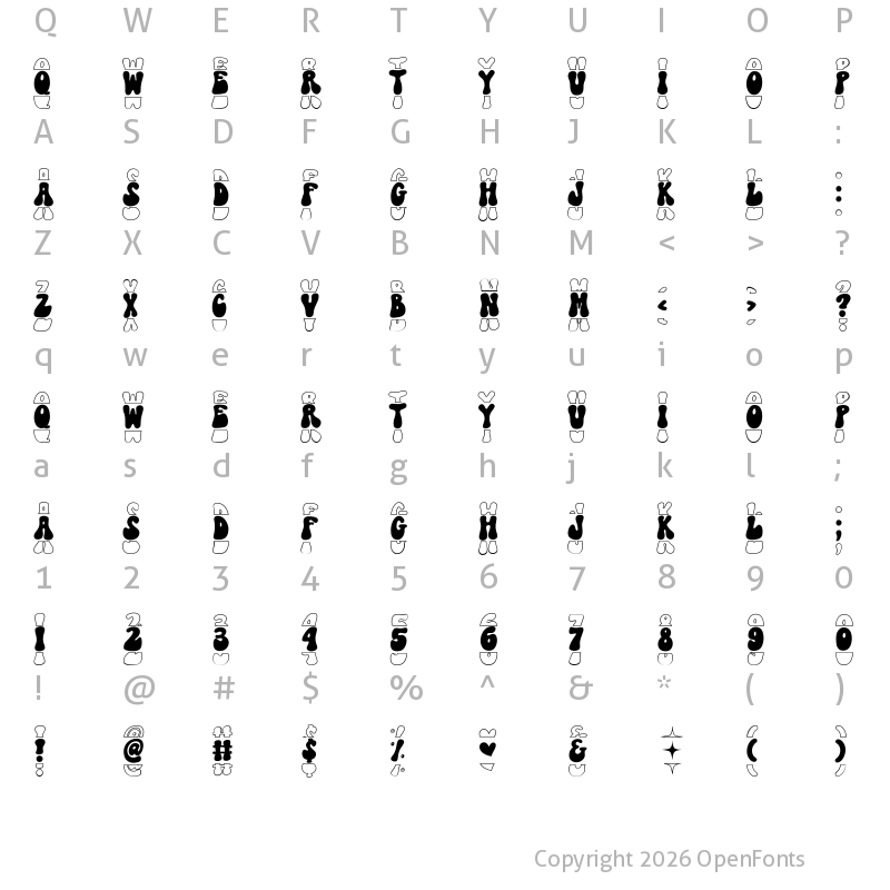 Character Map of Katarina-DEMO FONT Regular