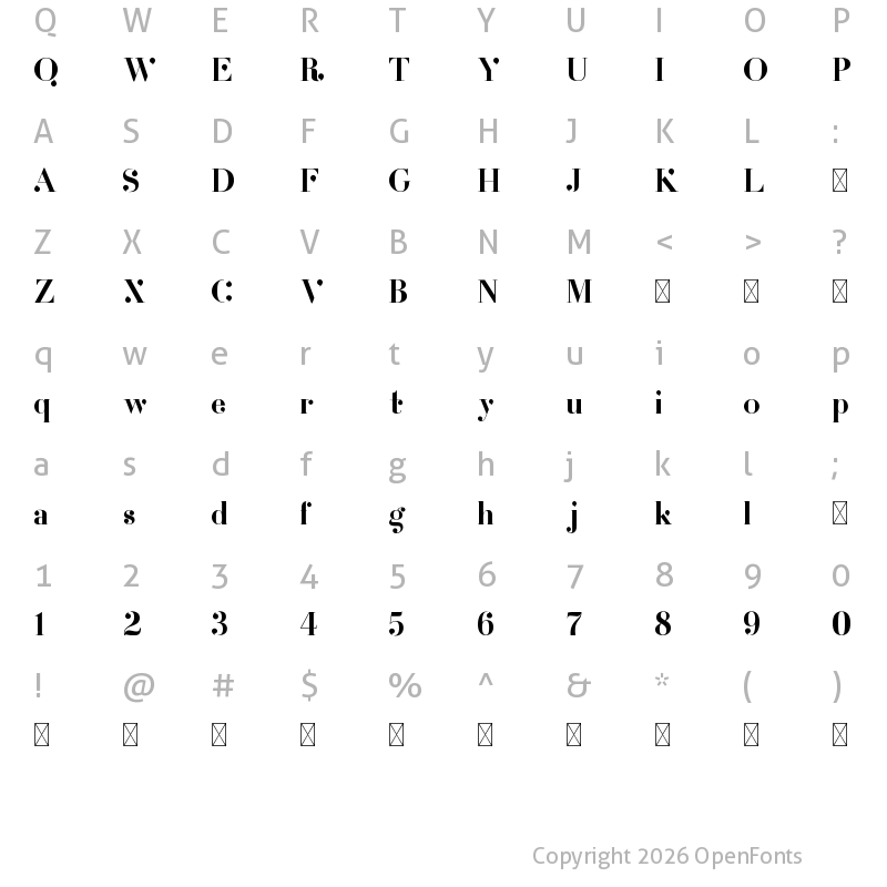 Character Map of Katerio Regular