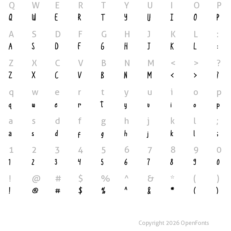 Character Map of Kathanesya Regular