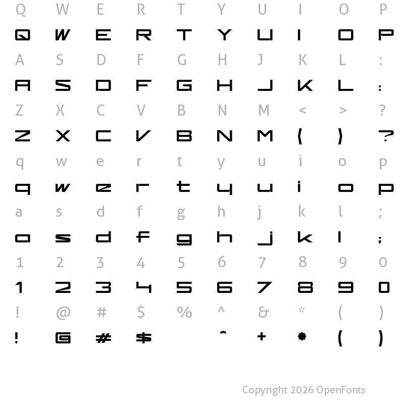 Character Map of kaufhalle Regular