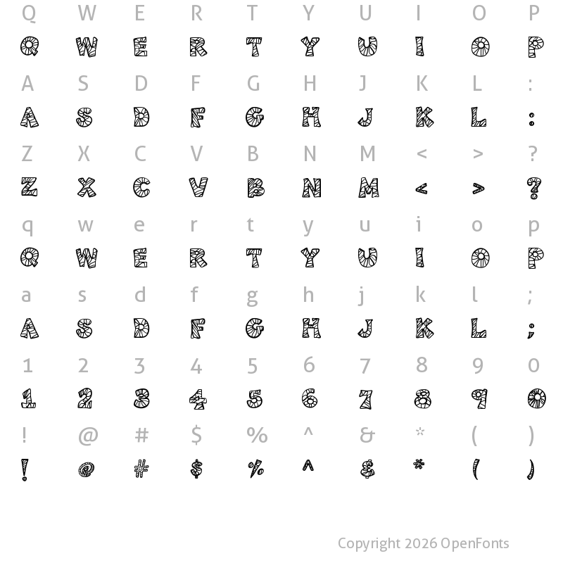 Character Map of KB3SpiderPatch Medium