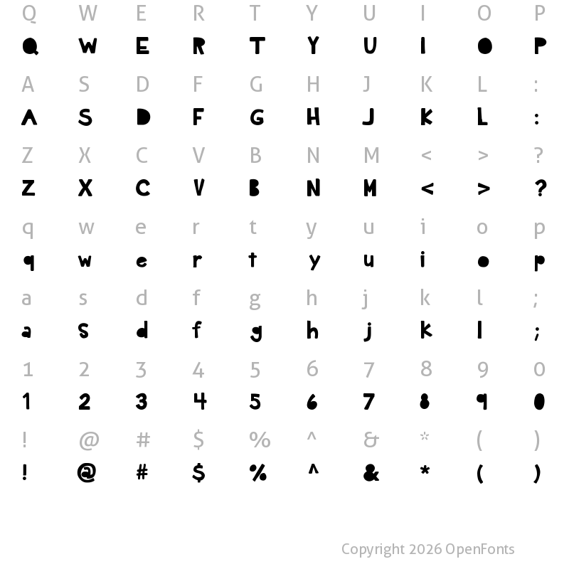 Character Map of KBDarkHour Medium