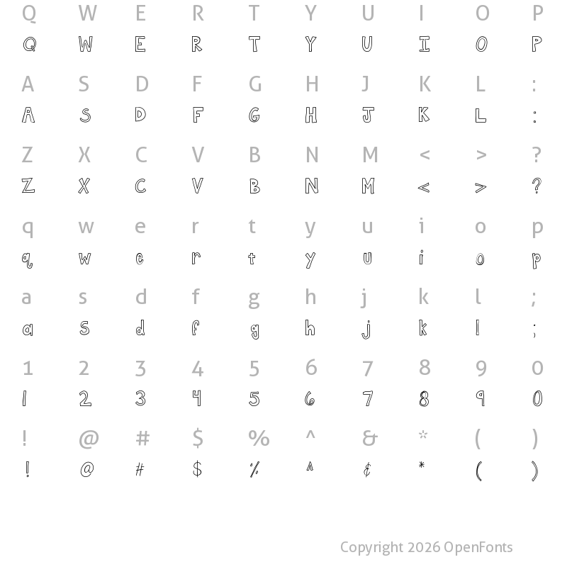 Character Map of KBFramework Medium