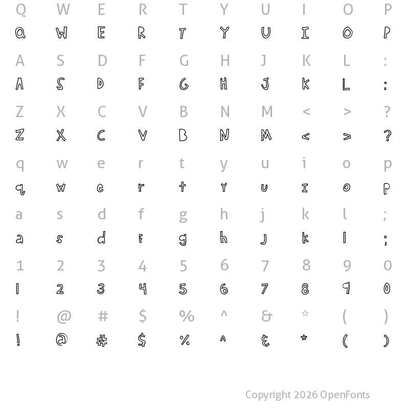 Character Map of KBLikePinkStars Medium