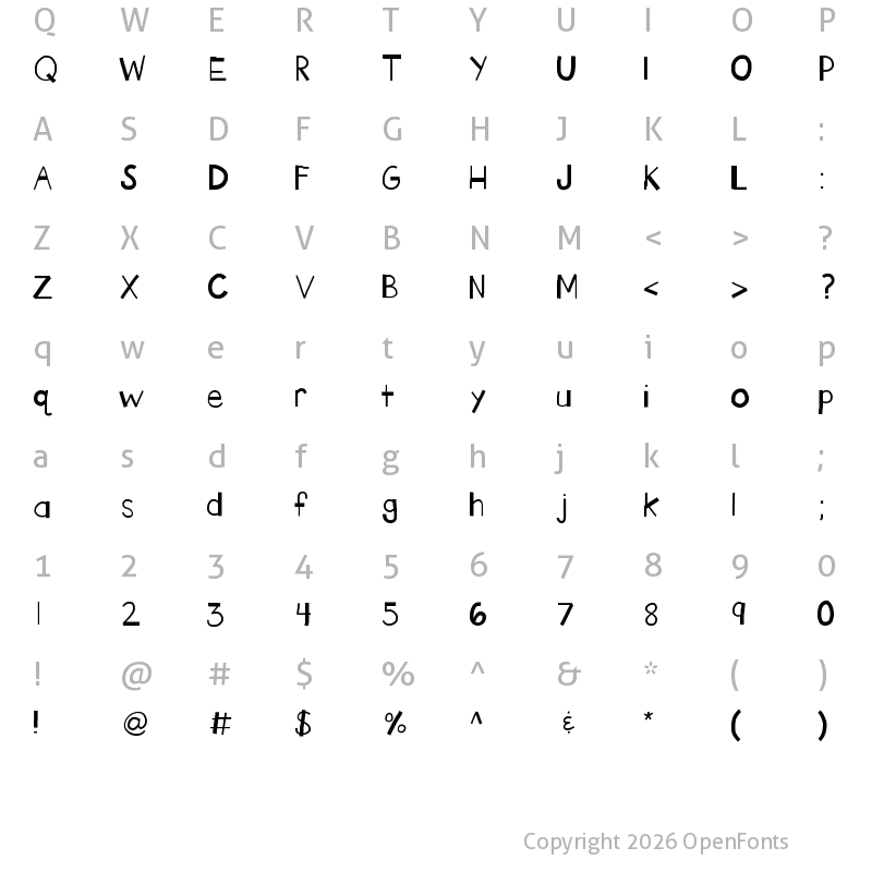 Character Map of KBTHEENDisBROKEN Medium