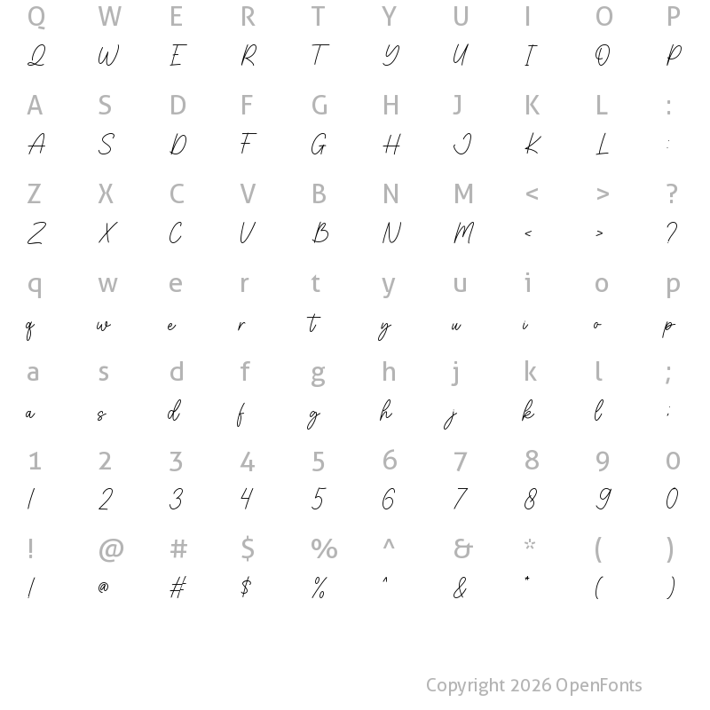 Character Map of Keep Dancing Regular