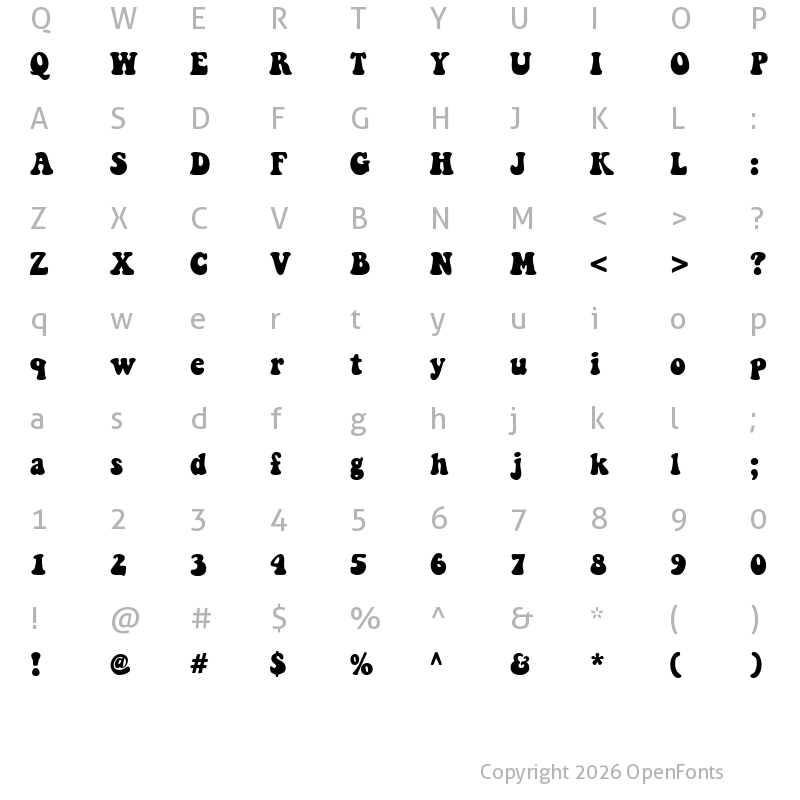 Character Map of Keep on Truckin Regular