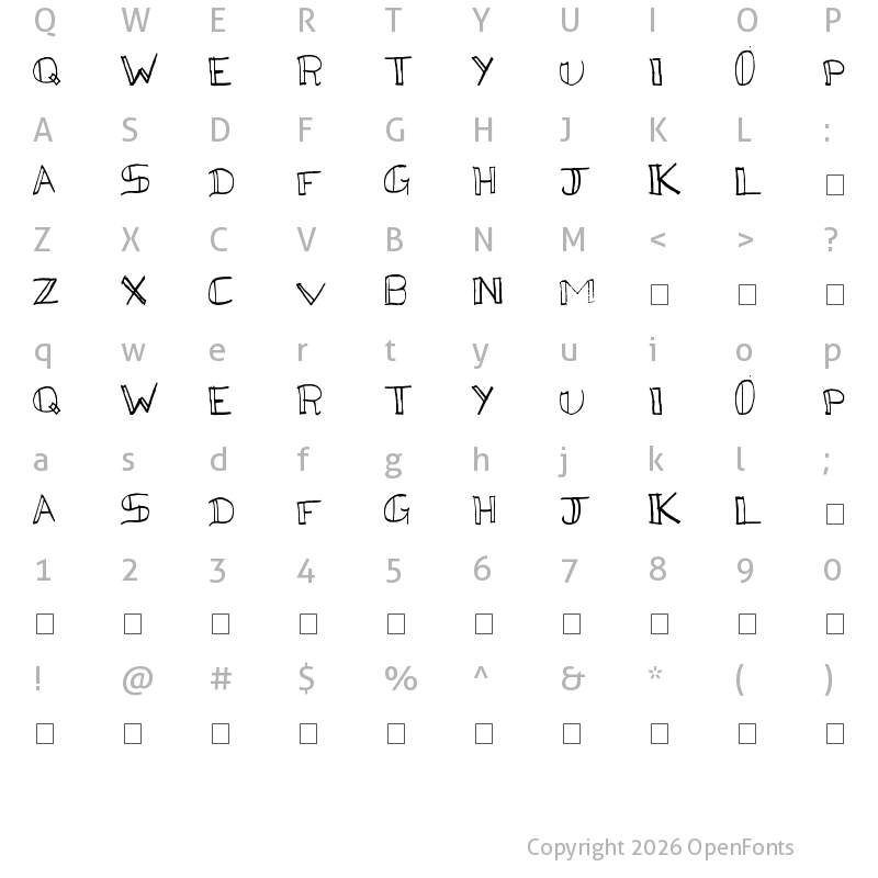 Character Map of Kega Regular