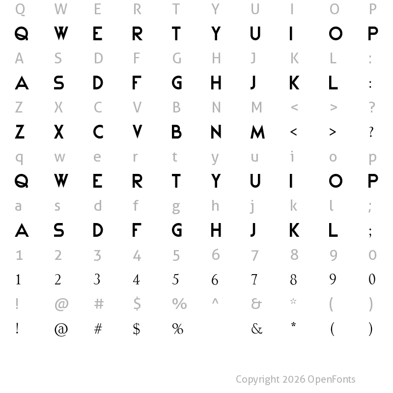 Character Map of Kei Regular