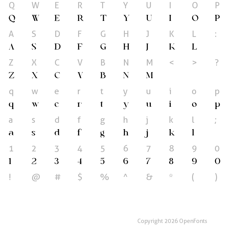Character Map of Keira Serif Free Regular