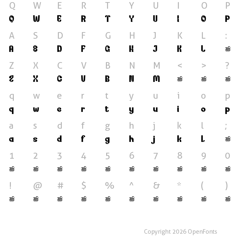 Character Map of Kejaxi Regular