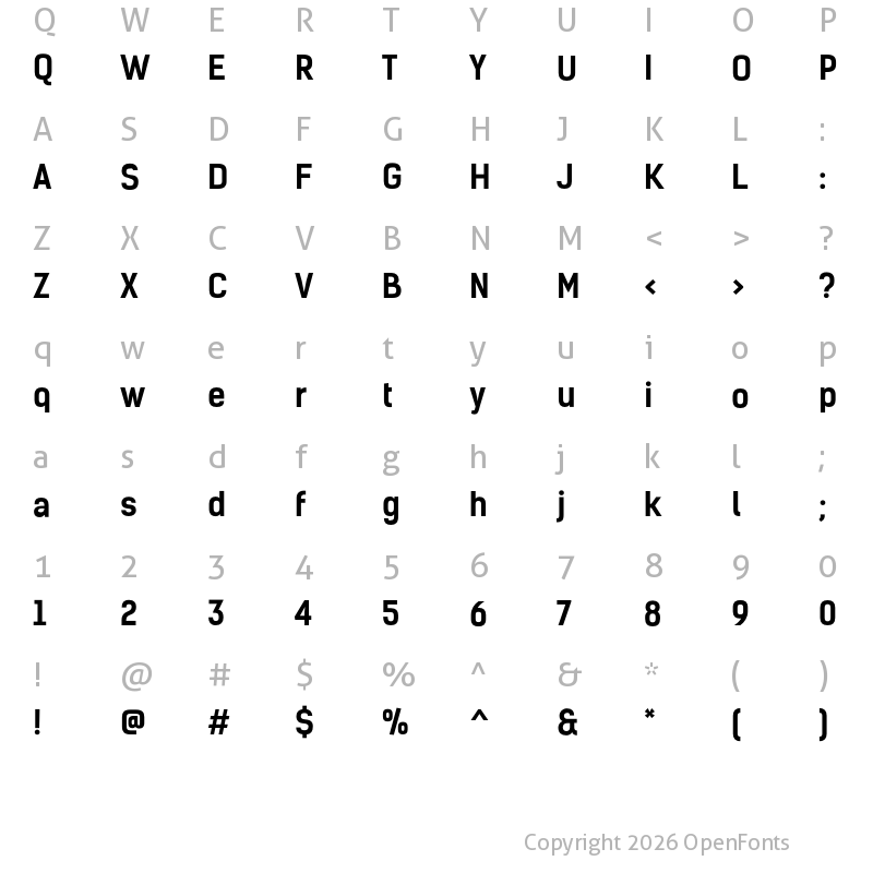 Character Map of Kelson Sans BG Bold