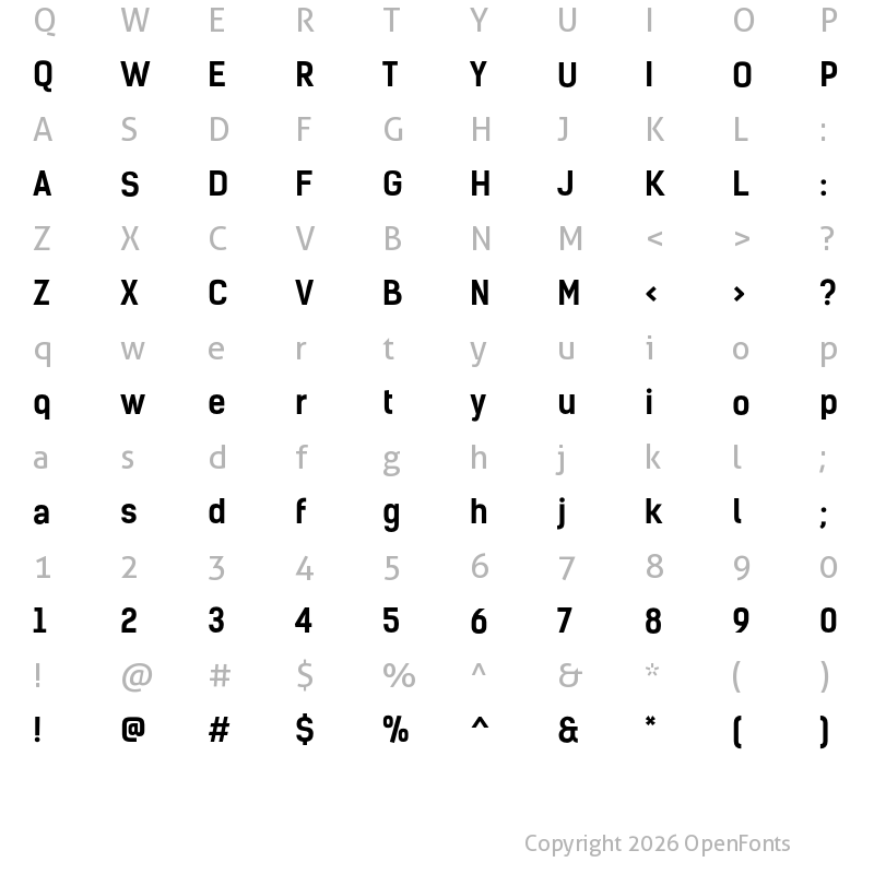Character Map of Kelson Sans Bold