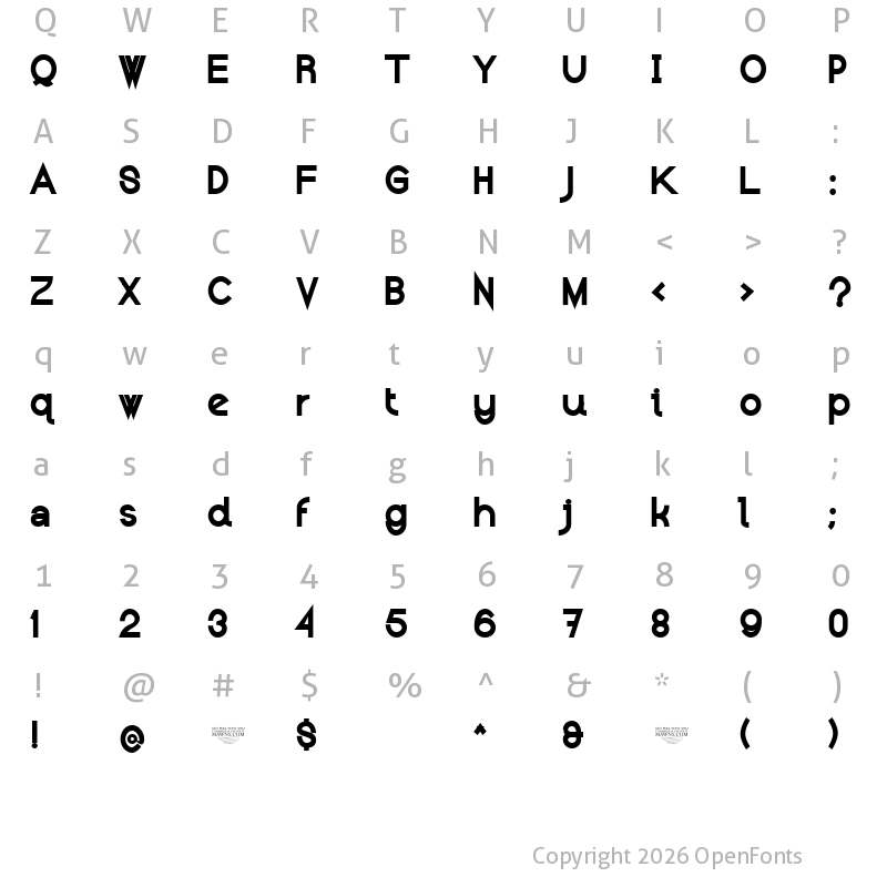 Character Map of Kerater Black