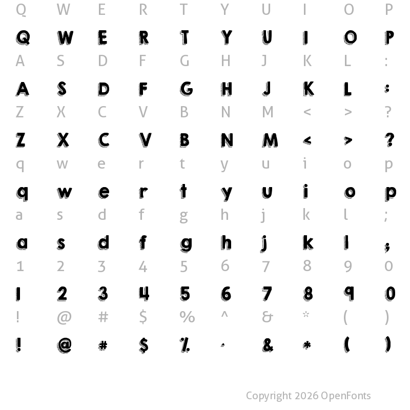 Character Map of KG HAPPY Regular